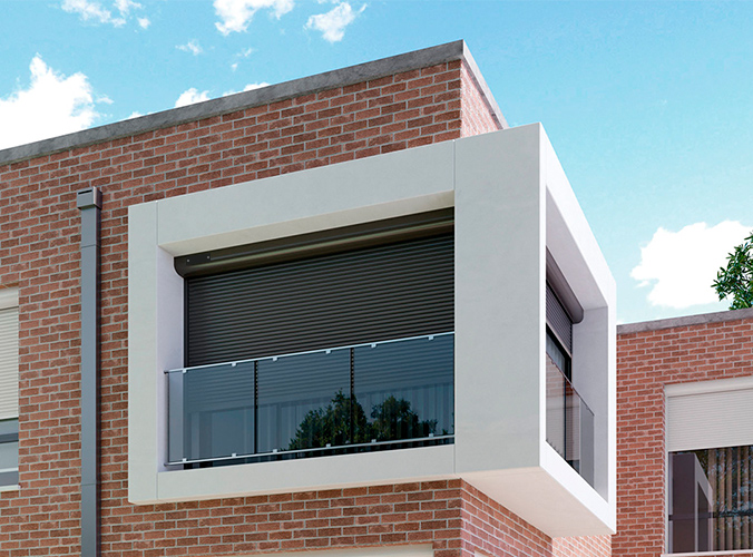 Persiana enrollable de aluminio exterior motorizada 2
